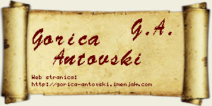 Gorica Antovski vizit kartica